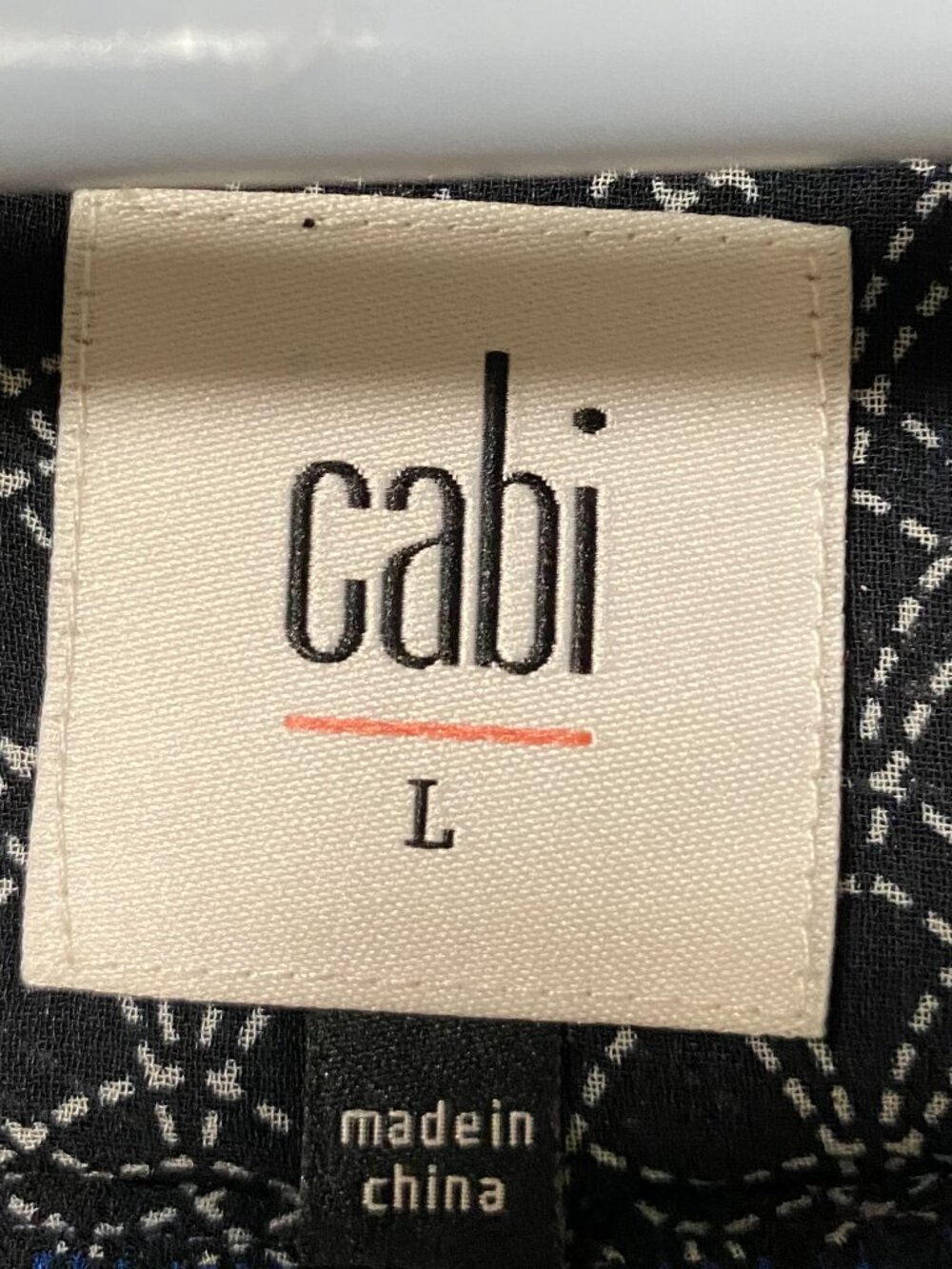 Cabi, layered navy, sleeveless tunic w/two sizes of design, size L - Picture 8 of 9